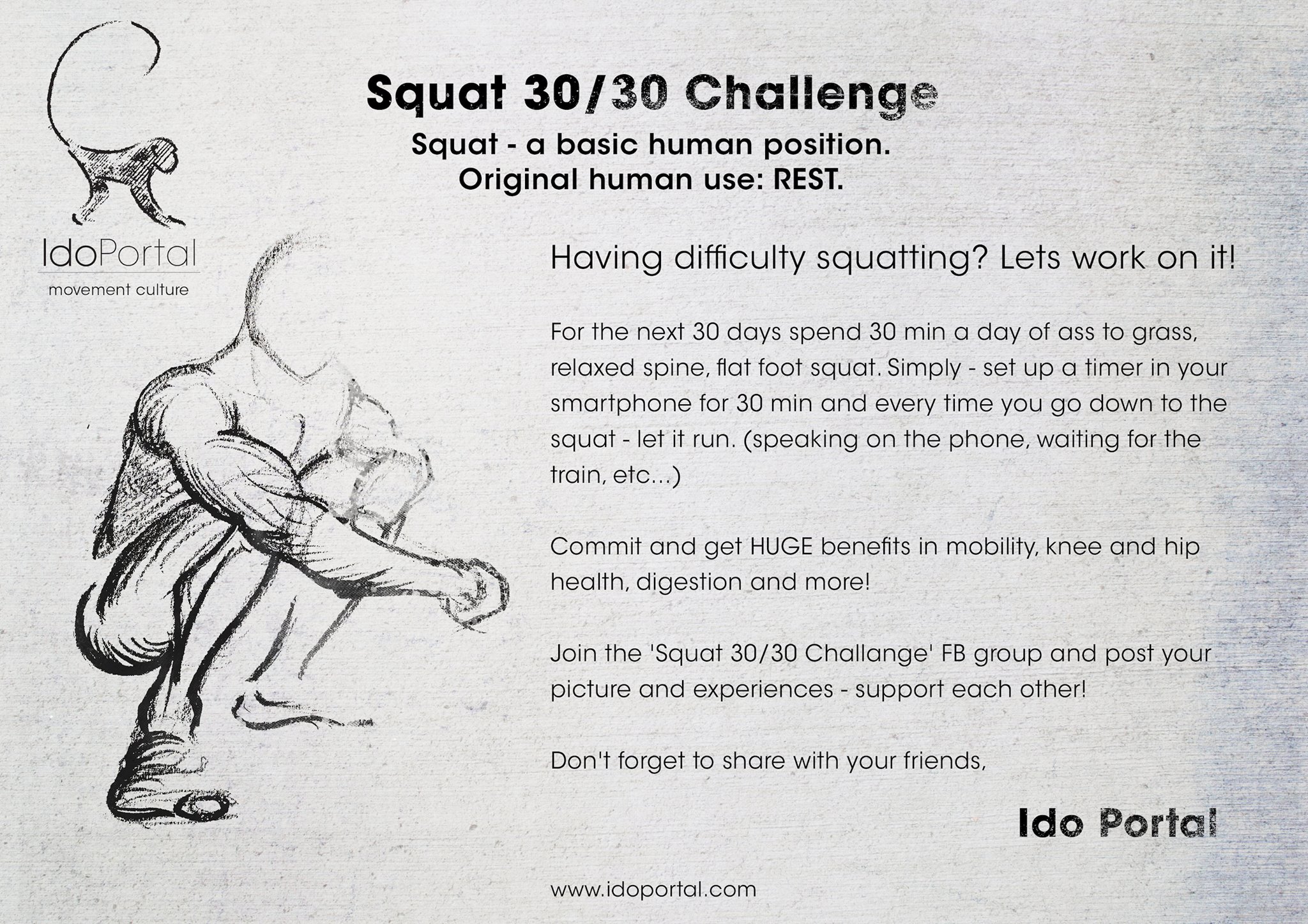 30 Squat Challenge By Ido Portal